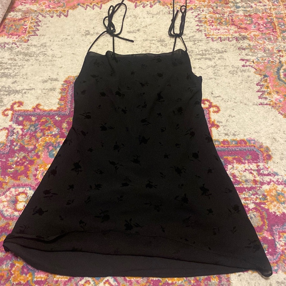 Floral little black dress